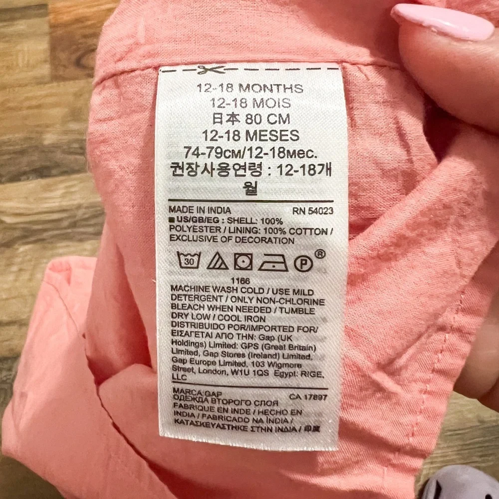 babyGAP Baby Girls Chiffon Dress, Potpourri Pink, Size 12-18M